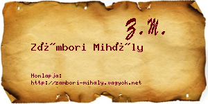 Zámbori Mihály névjegykártya