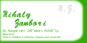 mihaly zambori business card